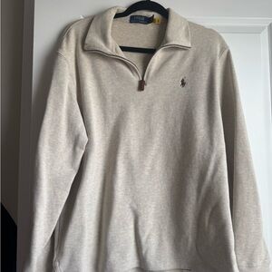 Ralph Lauren Men's Beige Zip-Up Sweater